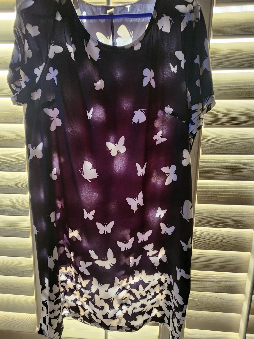 Women's Black With White Butterflies Dress - RoseGal 2XL